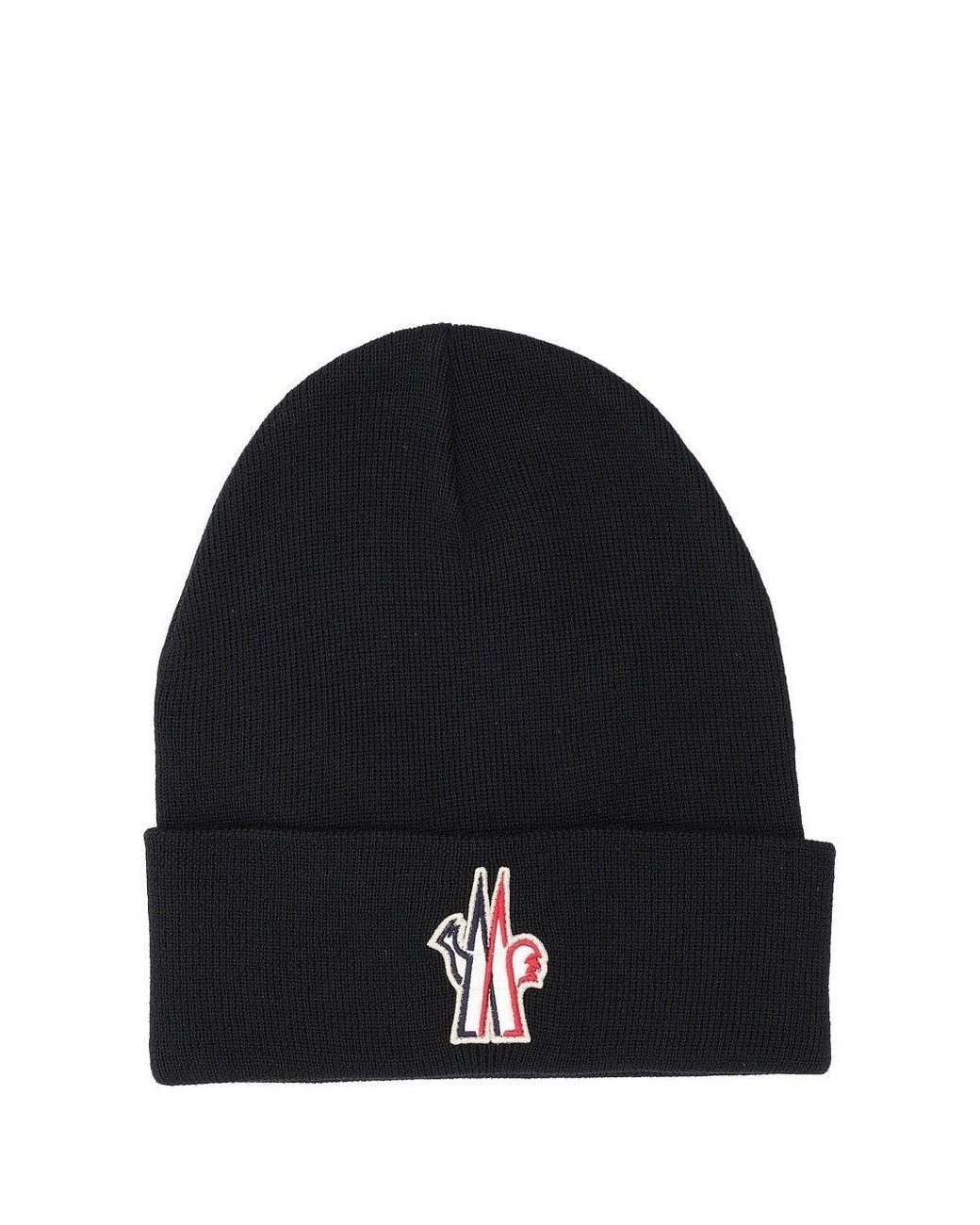 Moncler Black Logo-Branded Wool Beanie for men
