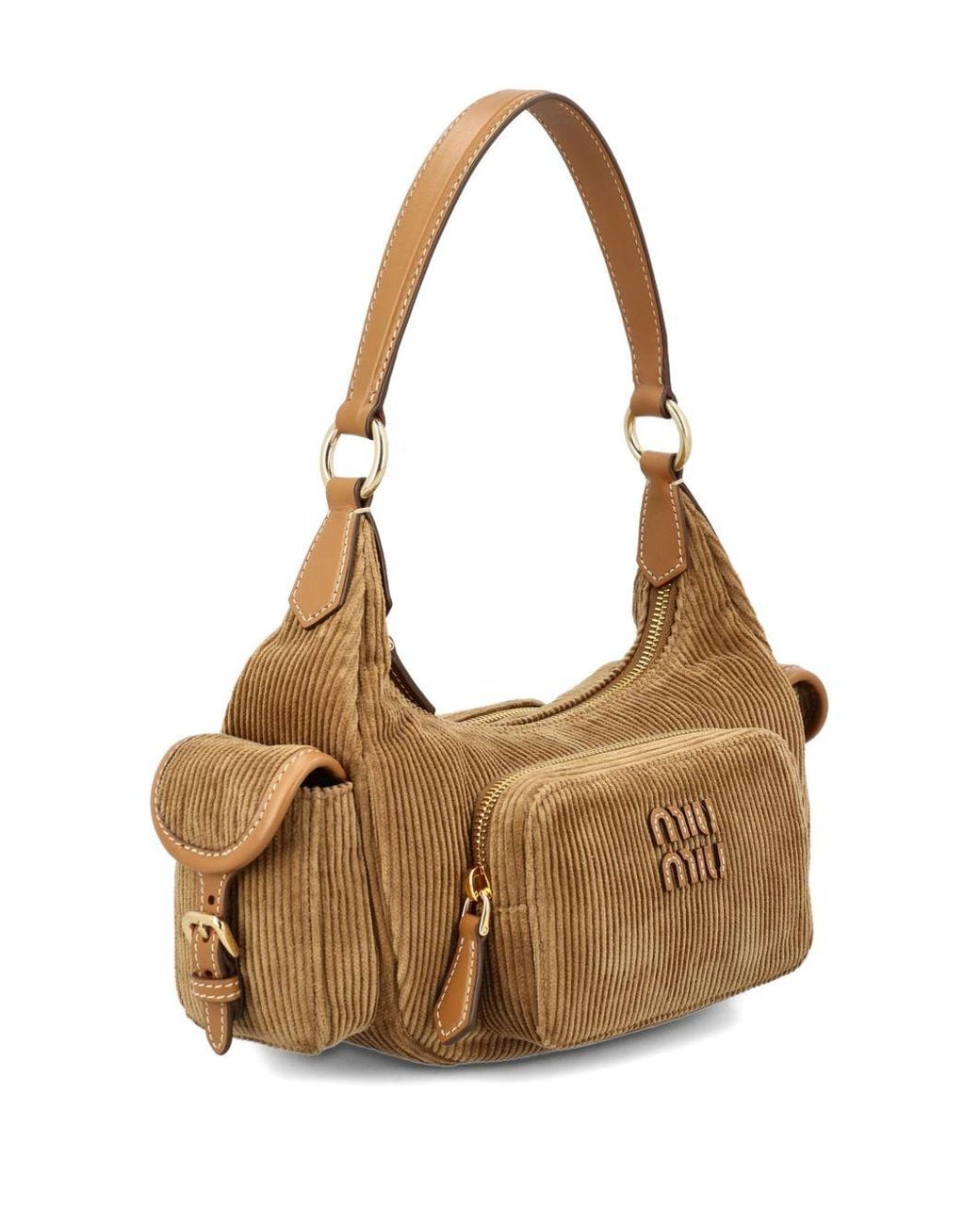 Miu Miu Metallic Pocket Velvet Shoulder Bag