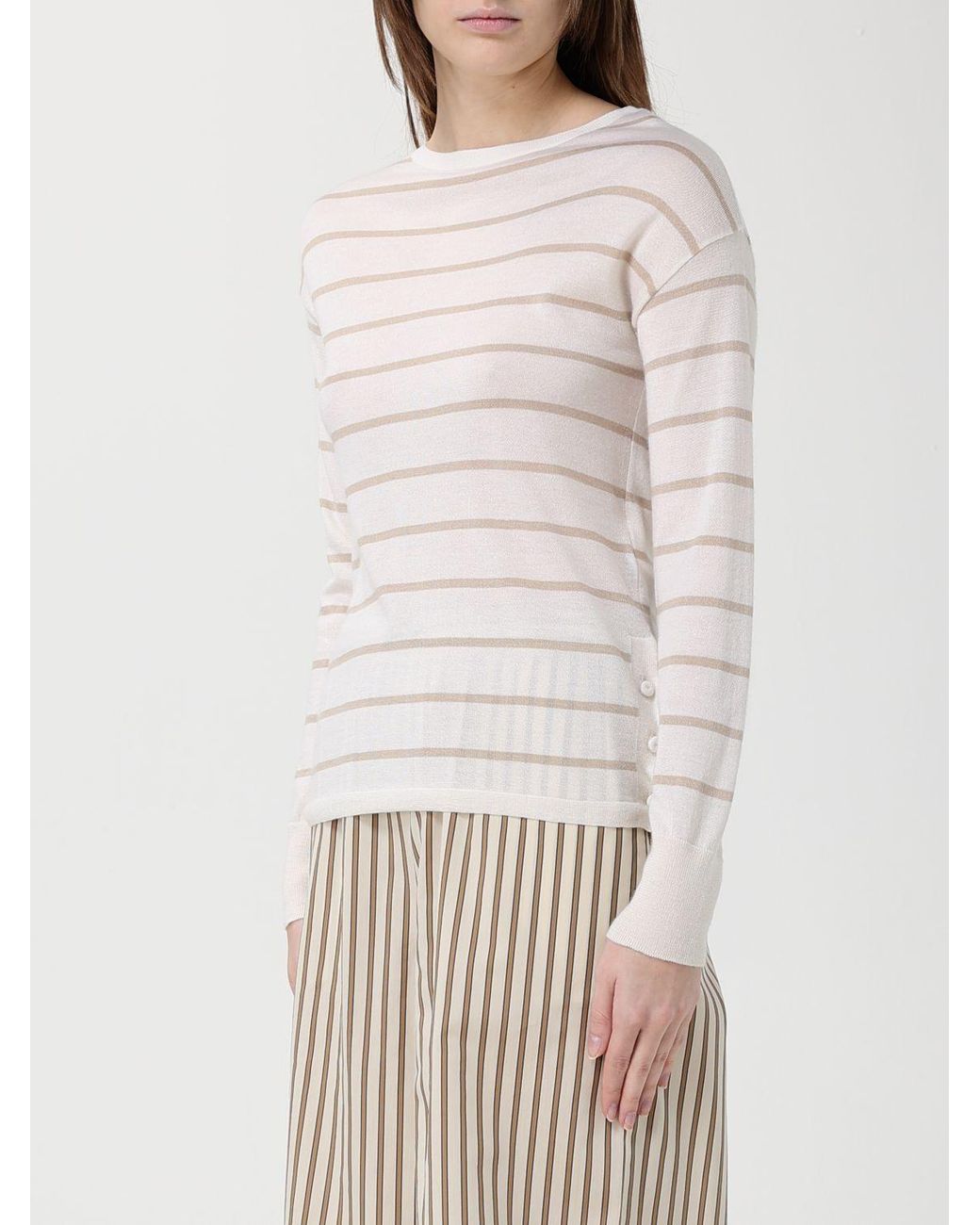 Max Mara Natural Striped Cashmere And Silk Pullover for men
