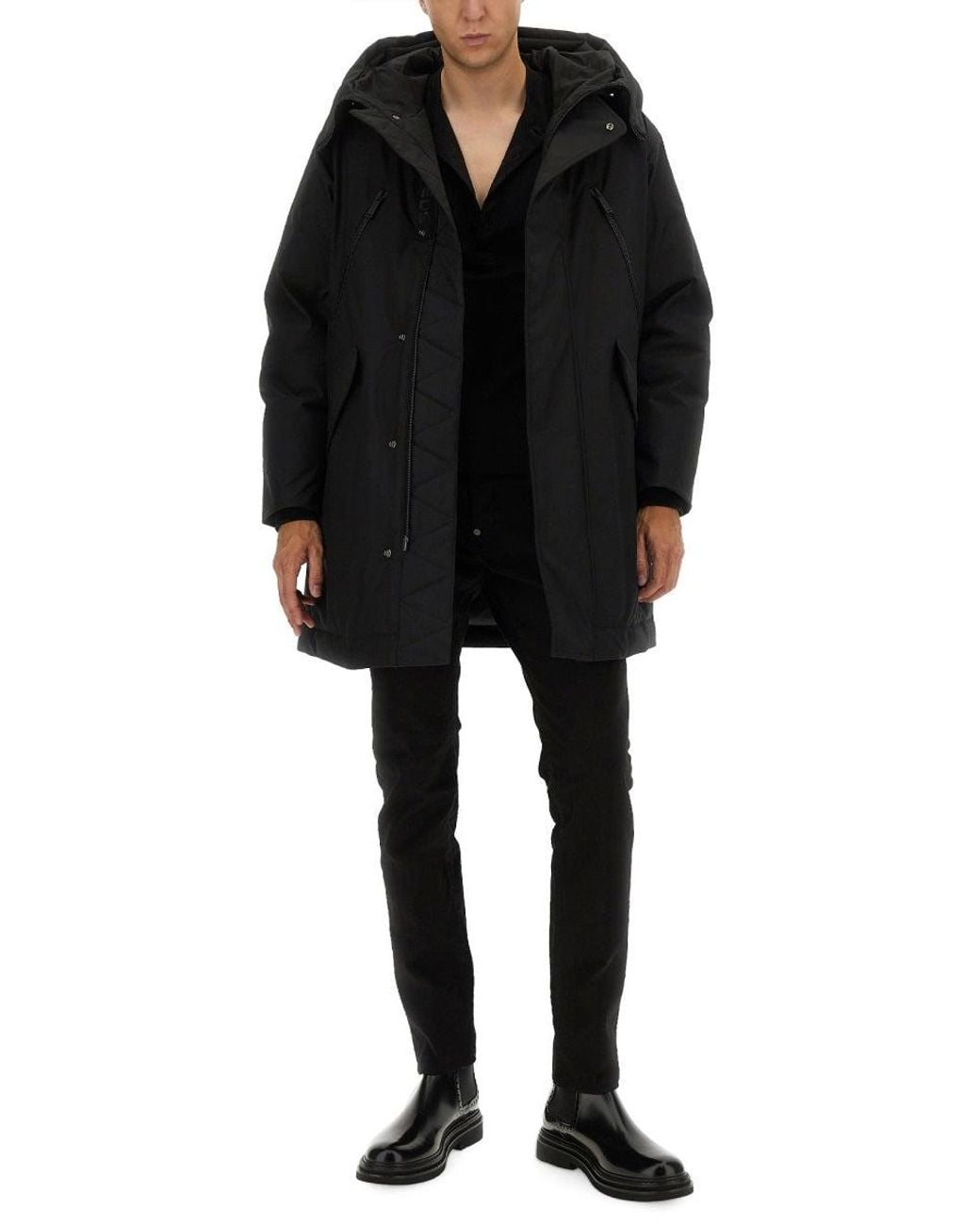 DSquared² Black Dsquared Caban Puffer Coat for men