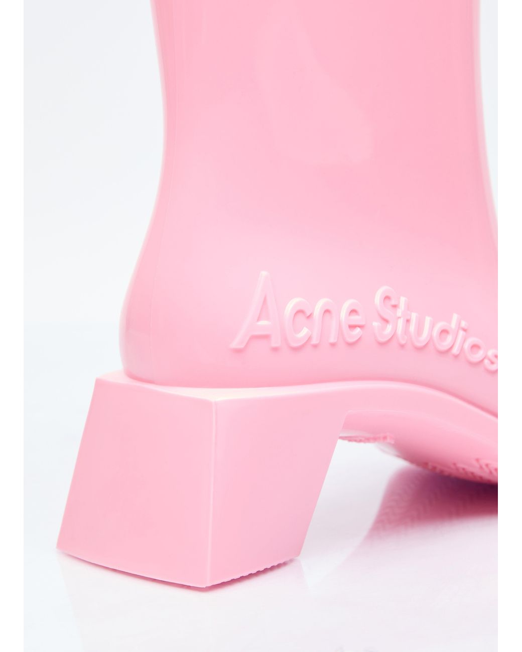Acne Pink Rubber Ankle Boots