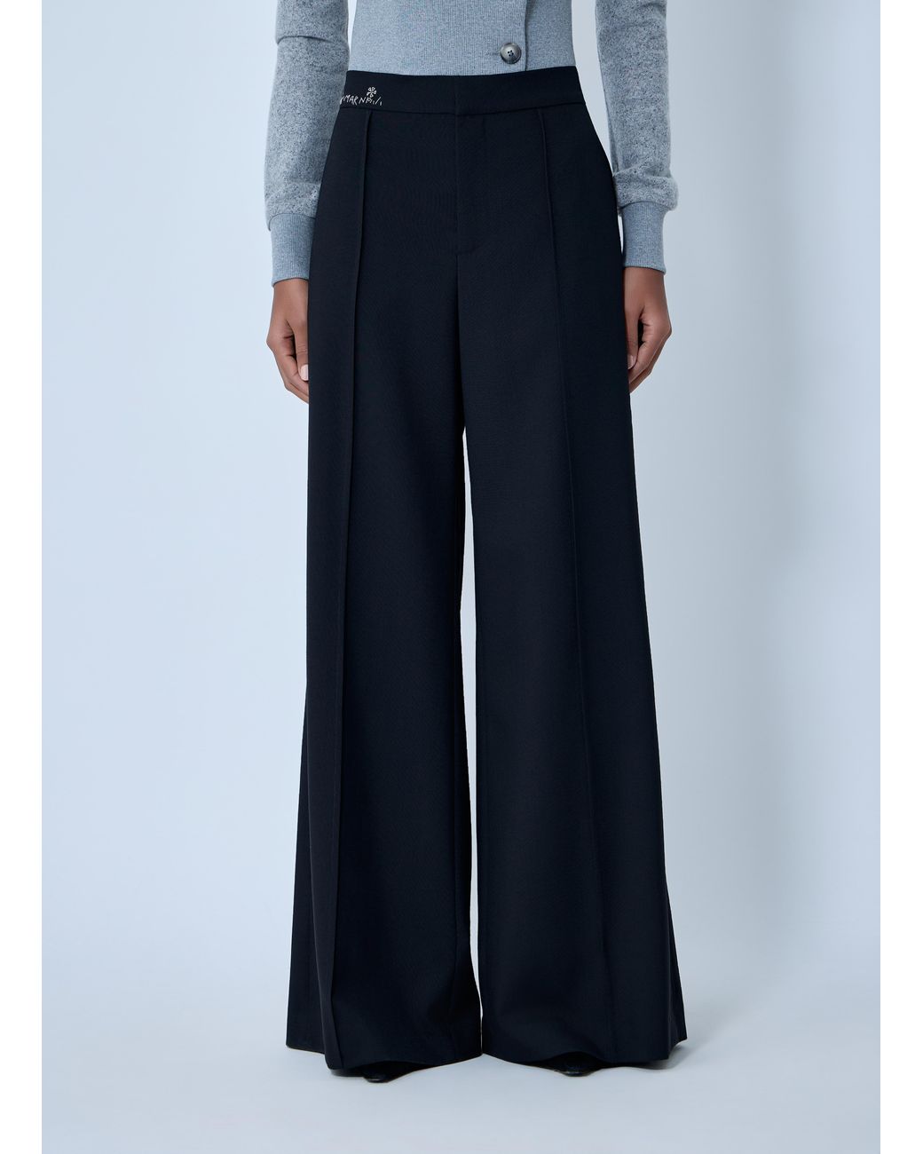 Marni Blue Wool Tailored Pants