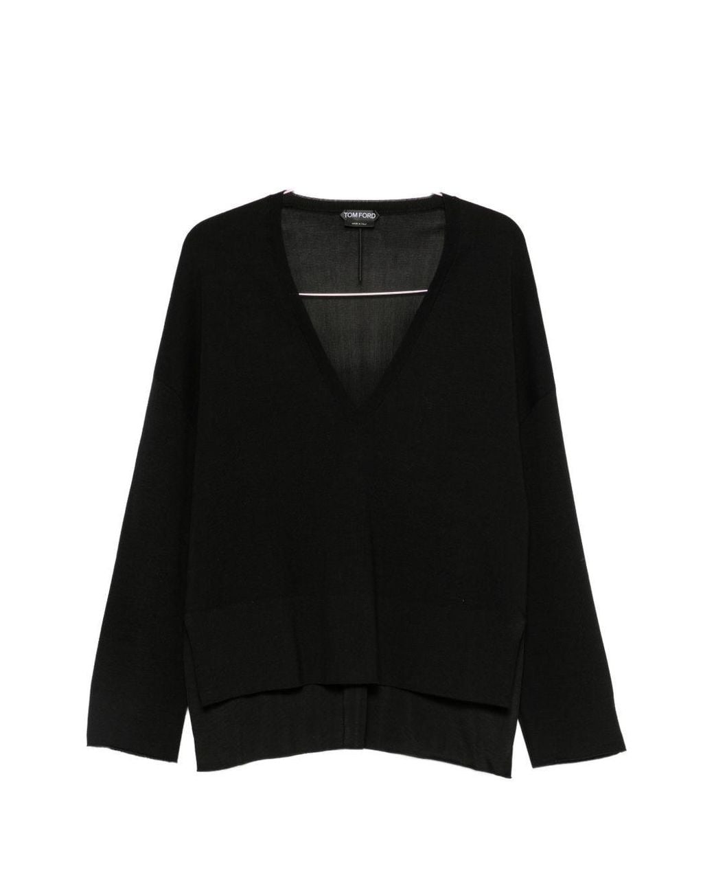 Tom Ford Black Wool Blend V-Necked Sweater