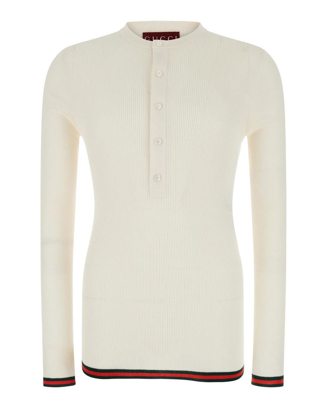 Gucci White Long Sleeved Top for men