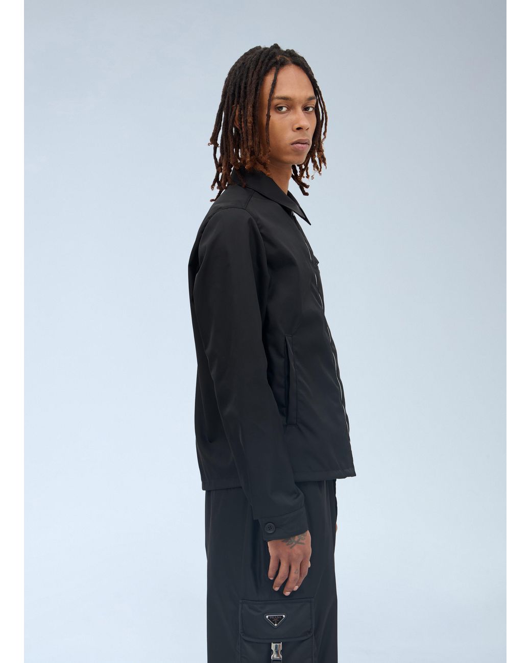 Prada Gray Re-Nylon Blouson Jacket for men