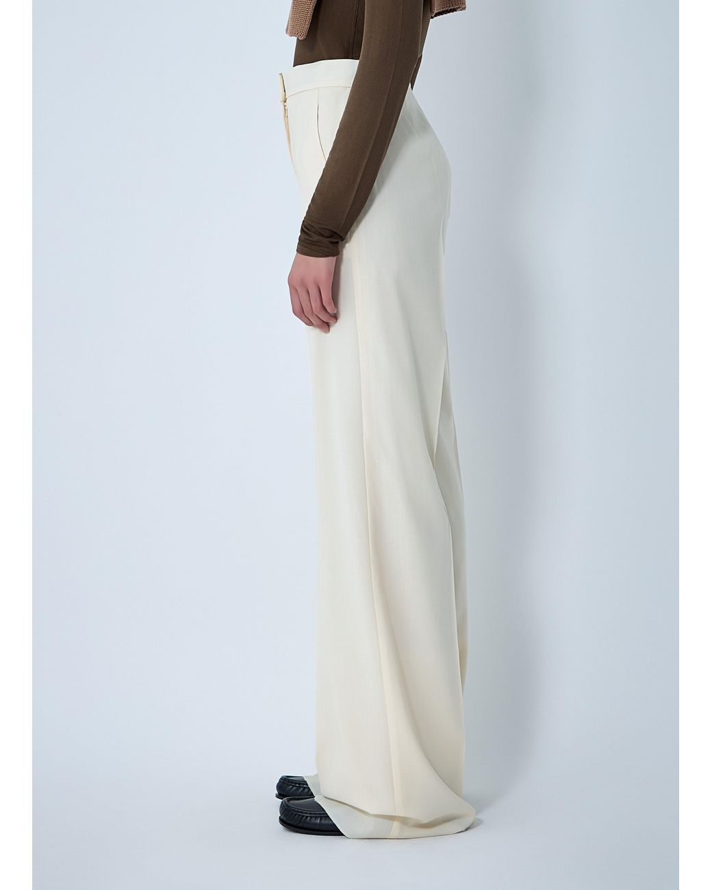 Max Mara White Tailored Wool Pants