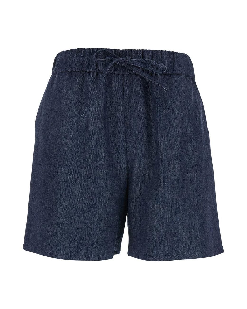 Le Plain Blue Shorts With Elastic Drawstring Waist