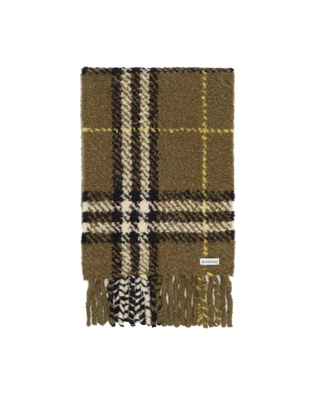 Burberry Green Check Boucle' Scarf