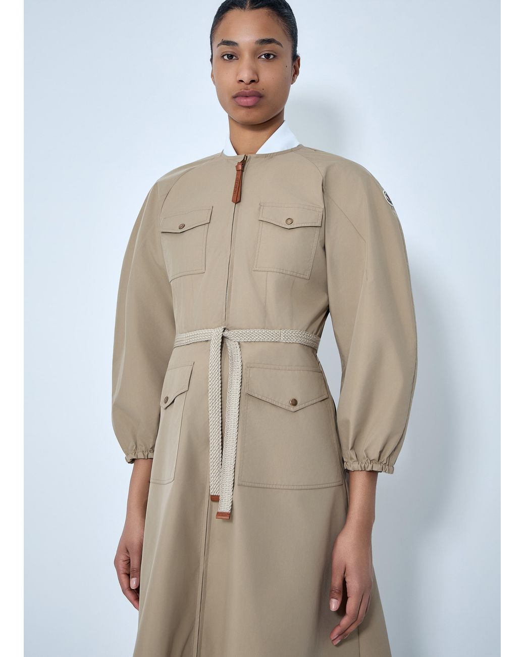 Moncler White Belted Utility Jacket
