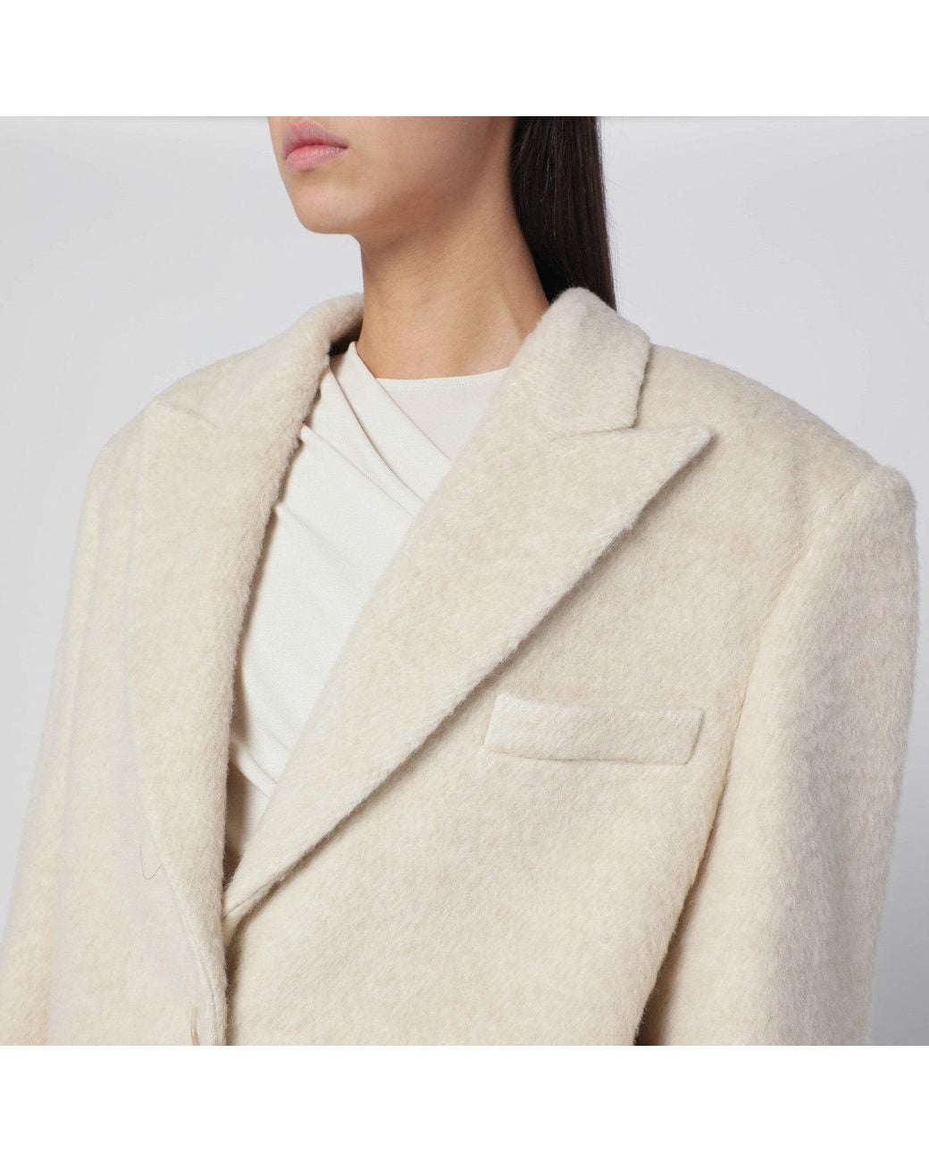ANDAMANE Natural Oversized Ivory Jacket