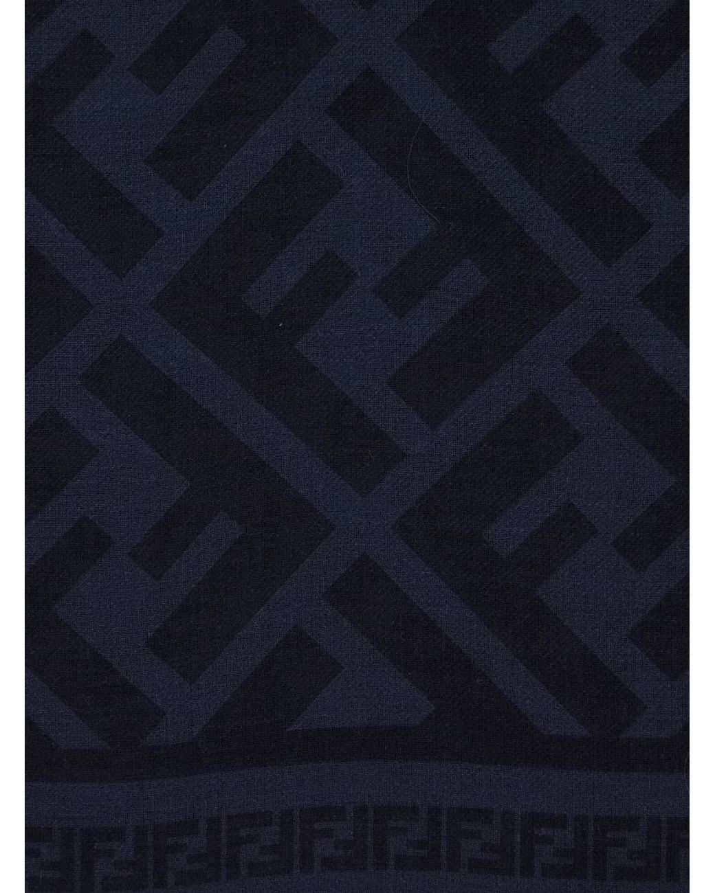 Fendi Blue 70X70 Seta Cotone Ff for men