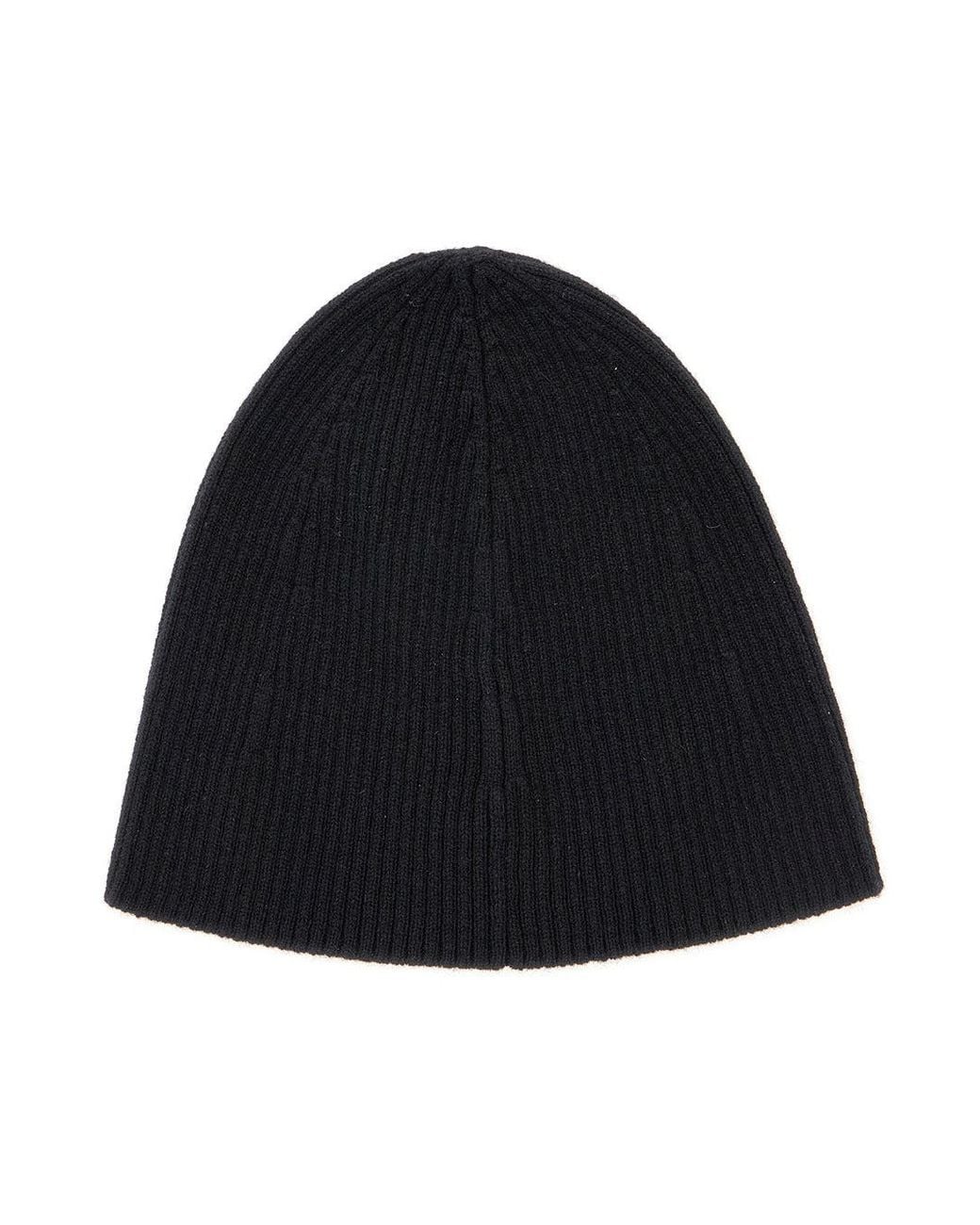 Saint Laurent Blue Beanie With Logo Patch for men
