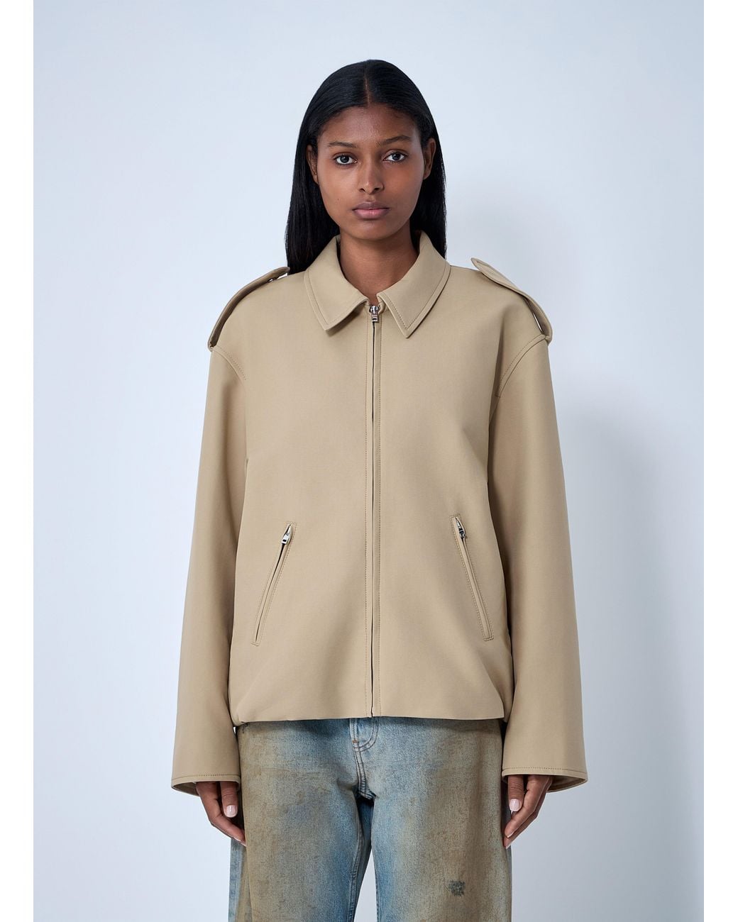 Acne Natural Cotton Satin Jacket