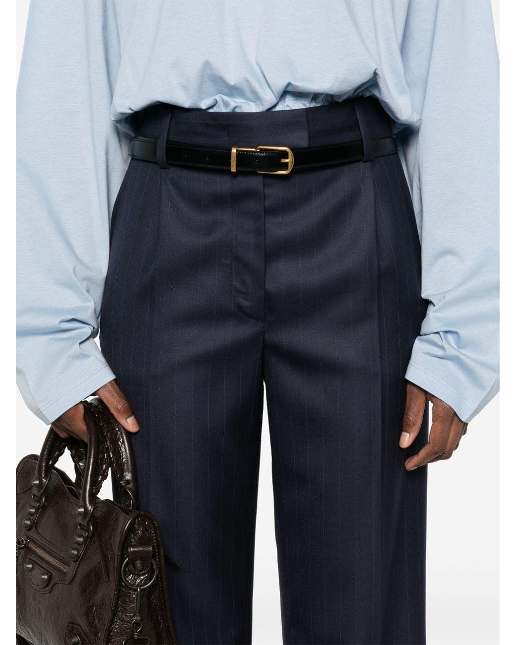 Prada Blue Pinstripe Trousers