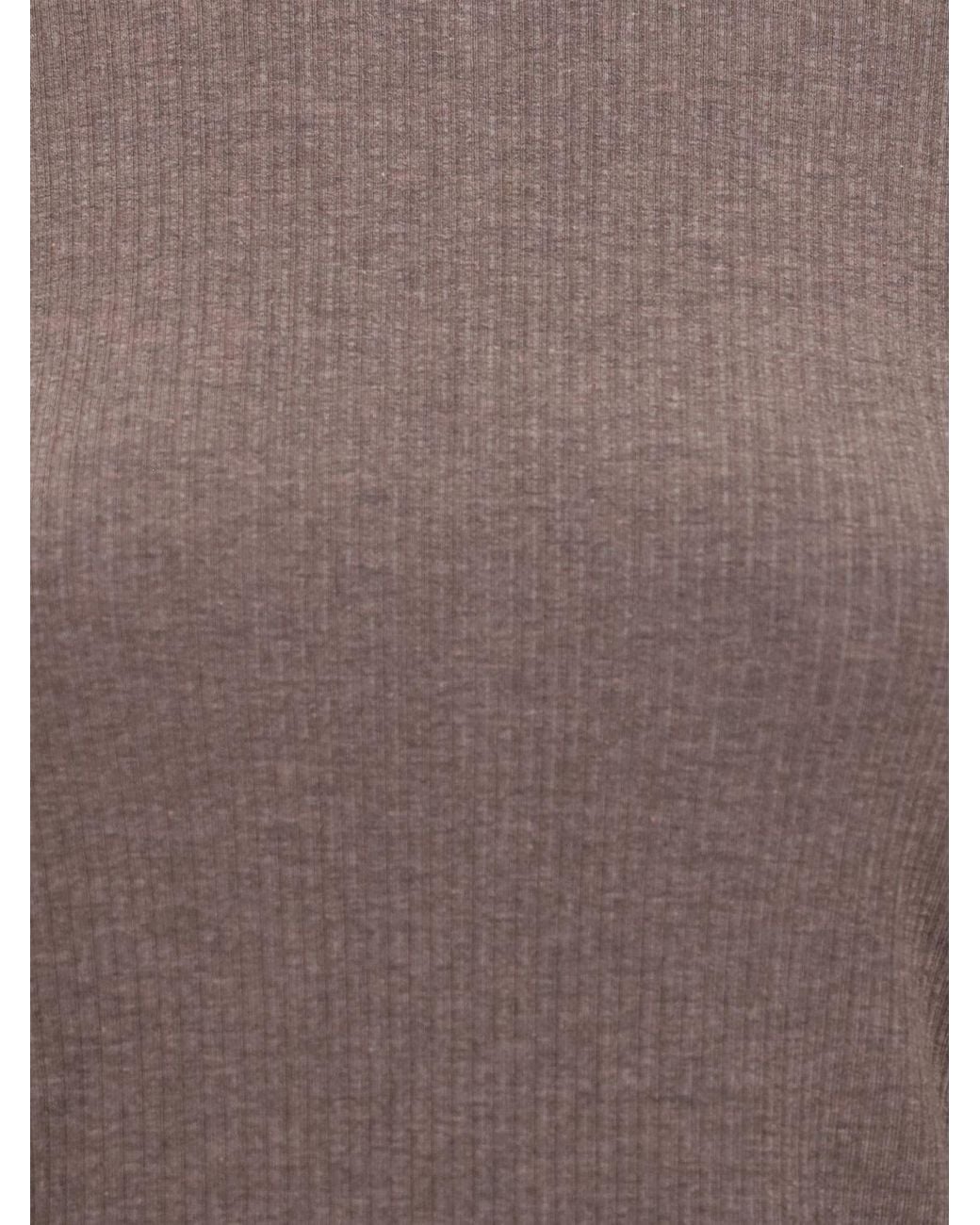 Max Mara Purple Lyocell And Silk Crewneck Jumper With Slim Fit And Long Sleeves