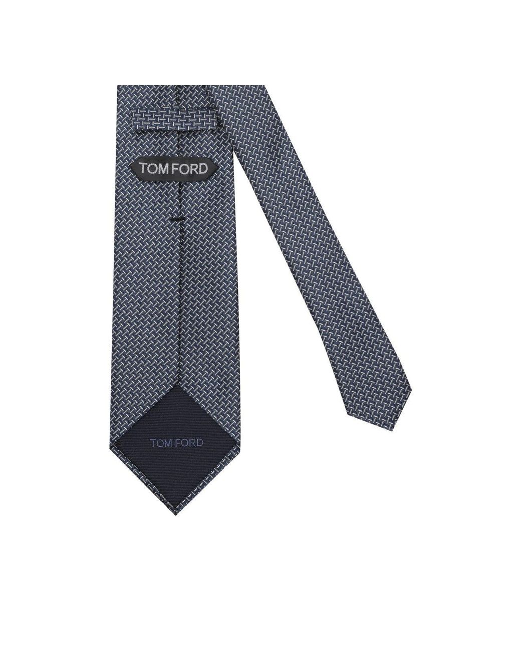 Tom Ford Blue Geometric Pattern Tie for men