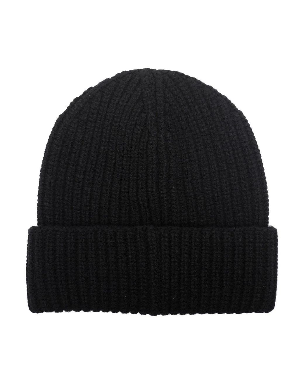 Moncler Black Logo Patch Beanie