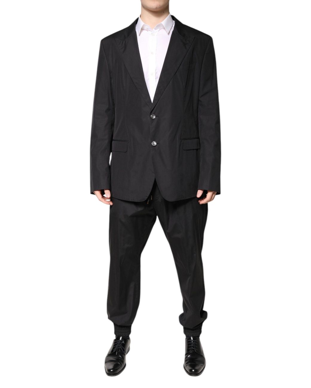 Dolce & Gabbana Black Cotton Single Breasted 2 Piece Suit for men