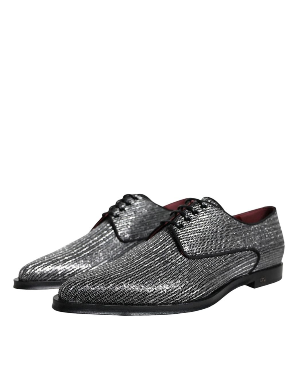 Dolce & Gabbana Black Dolce & Gabbana Textured Polyurethane Flat for men