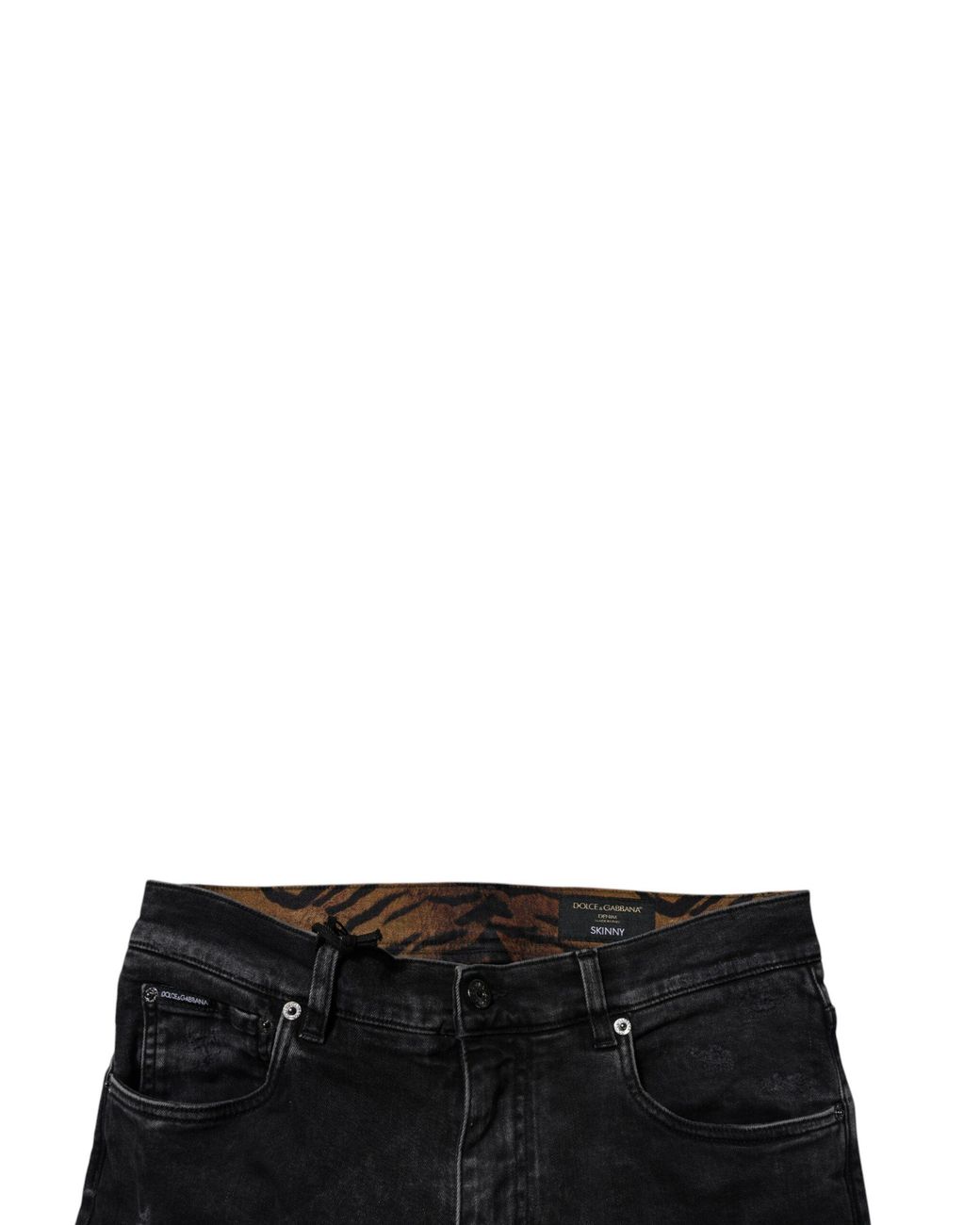 Dolce & Gabbana Black Slim Fit Distressed Jeans for men