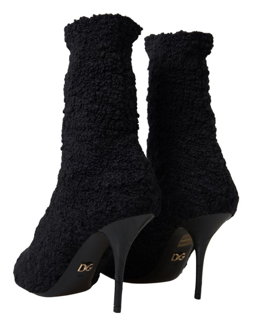 Dolce & Gabbana Black Elegant Virgin Wool Mid Calf Boots