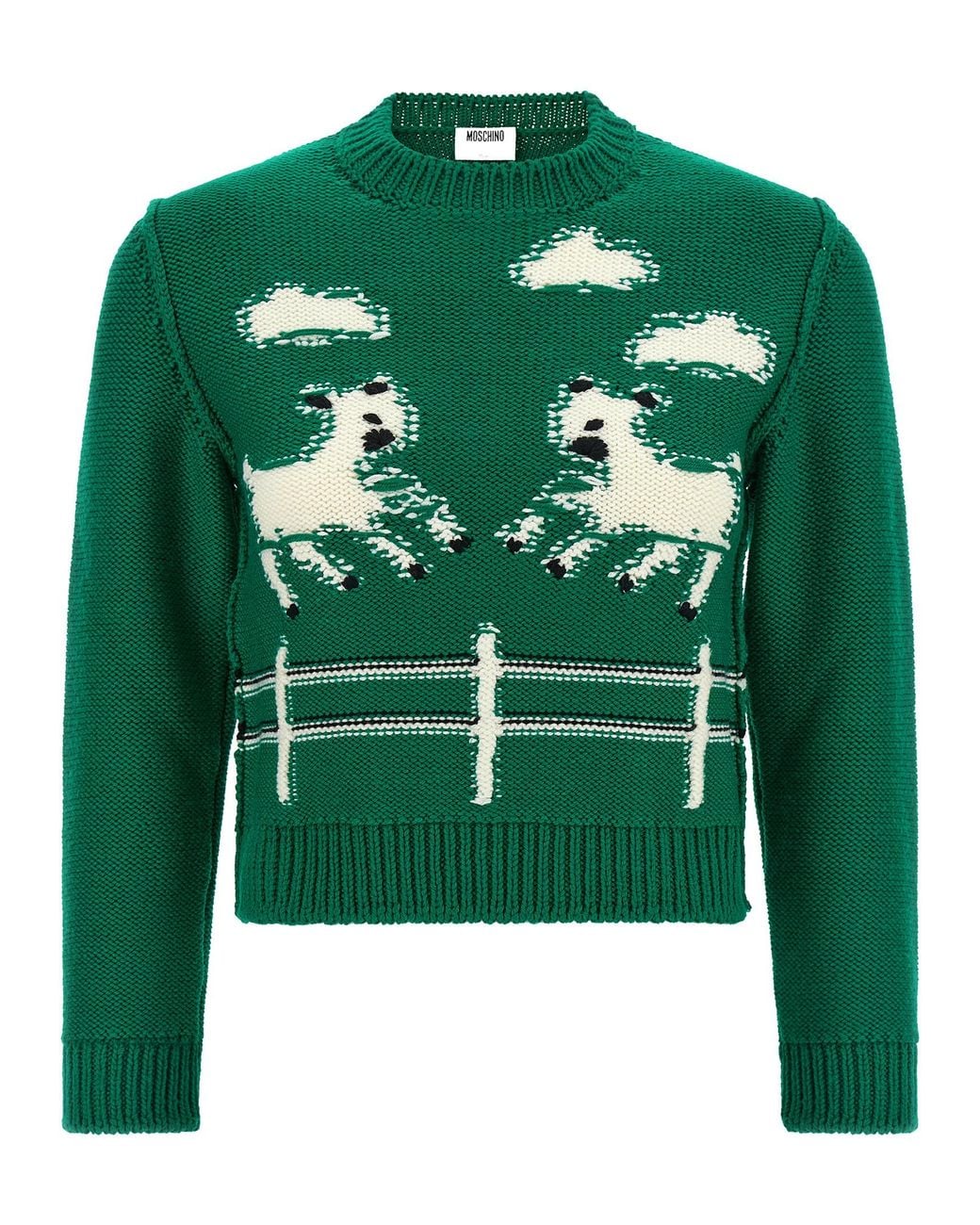 Moschino Green Extrafine Wool Sweater