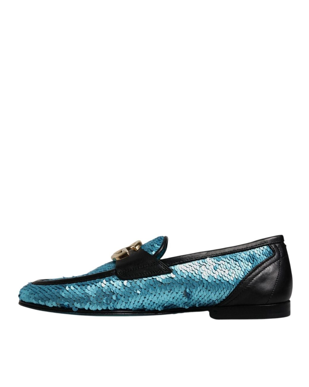 Dolce & Gabbana Blue Sequined Loafers Formal Dress Shoes for men