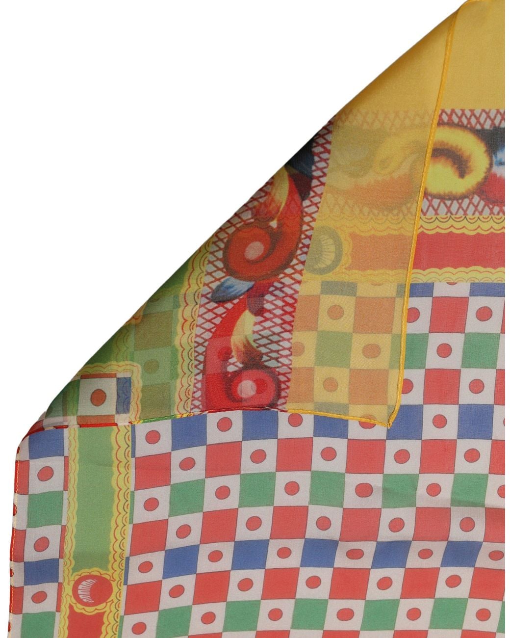 Dolce & Gabbana Brown Silk Carretto Print Stole Scarf