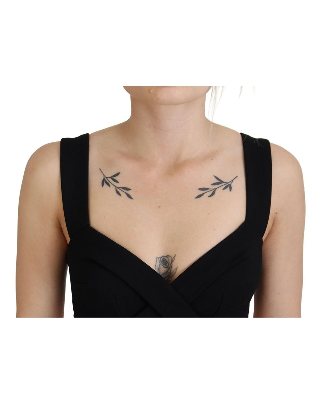Dolce & Gabbana Black Viscose Bodycon Sheath Midi Dress
