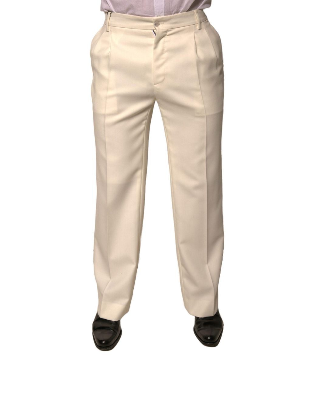 Dolce & Gabbana Natural Classic Wool Trousers for men