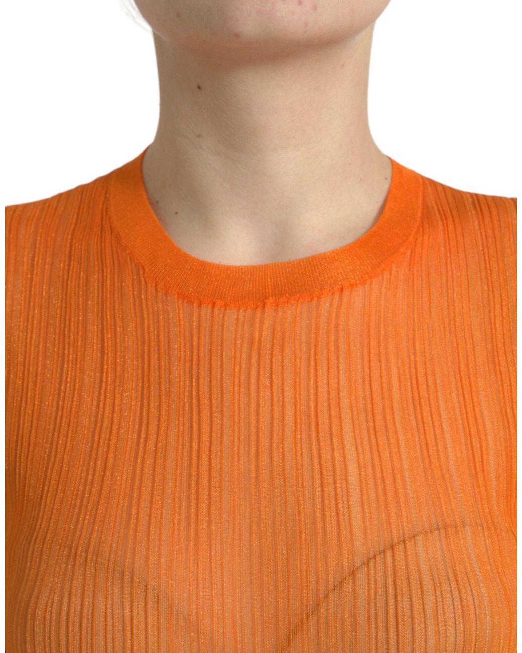 Dolce & Gabbana Black See Through Crew Neck Blouse Tank Top