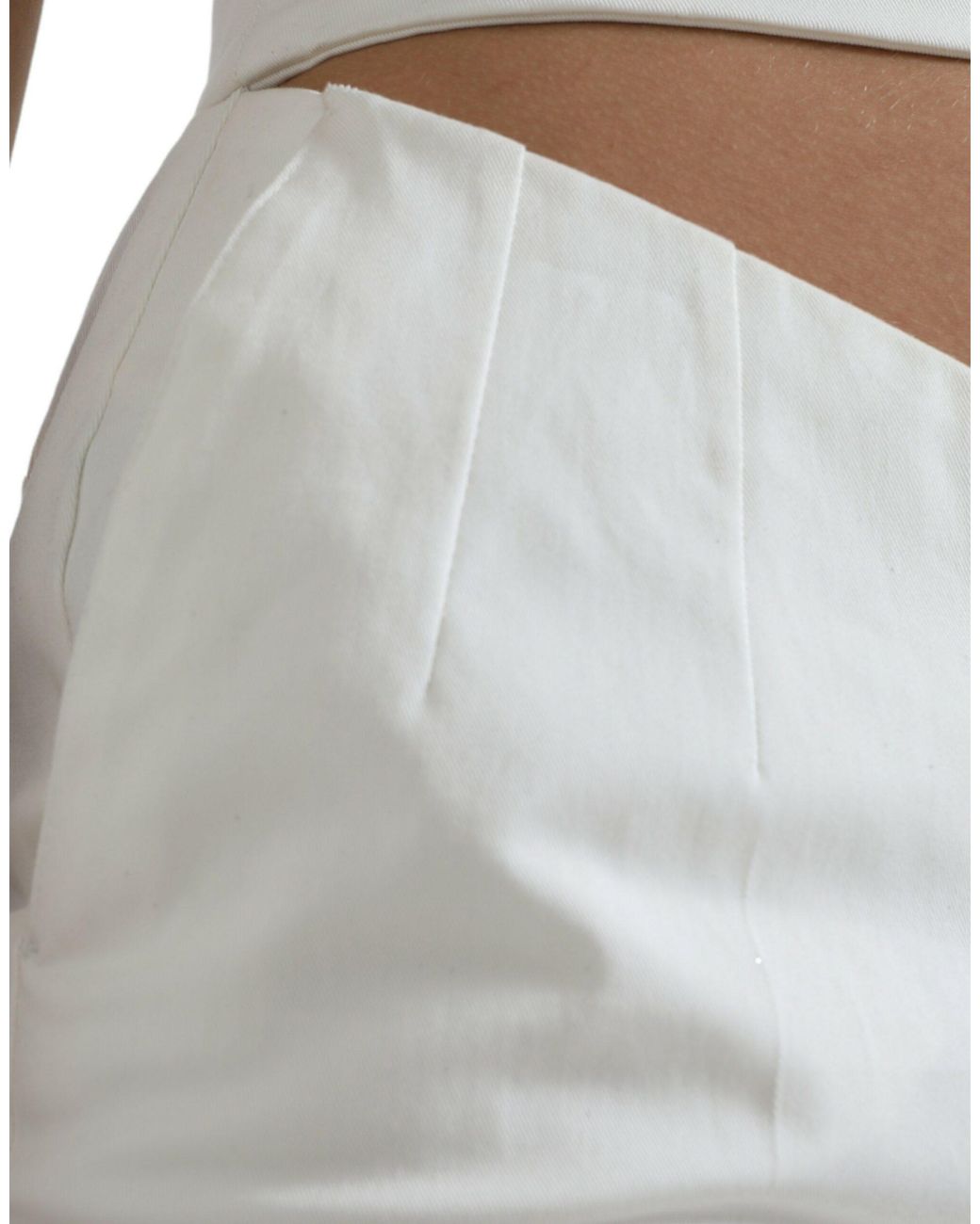 Dolce & Gabbana Black Cotton Cut Out Waist Tapered Pants