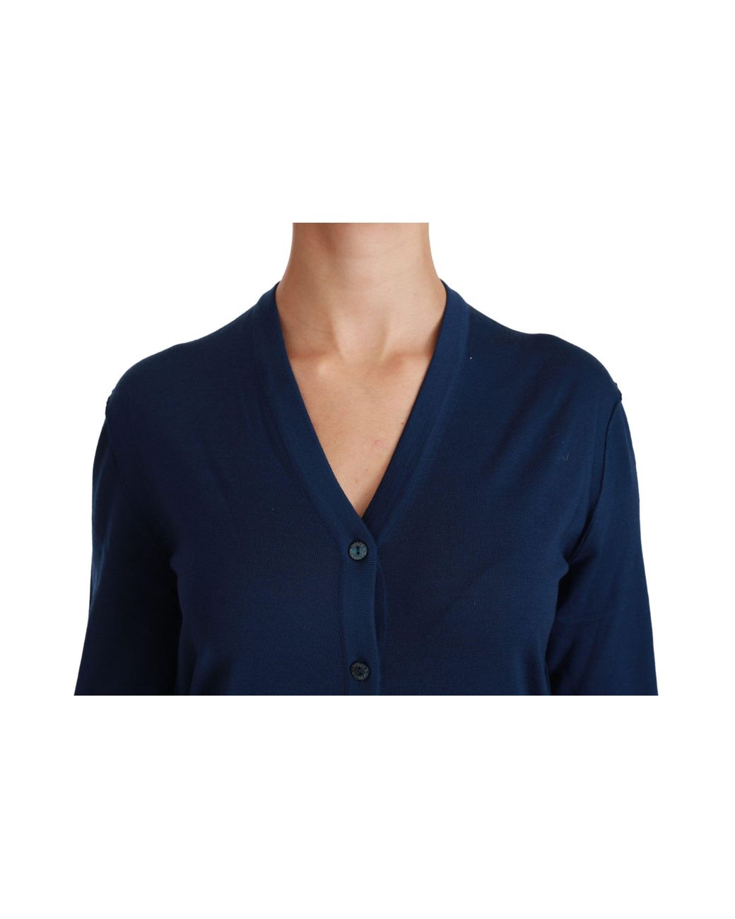 Dolce & Gabbana Blue Button Cardigan Virgin Wool Sweater