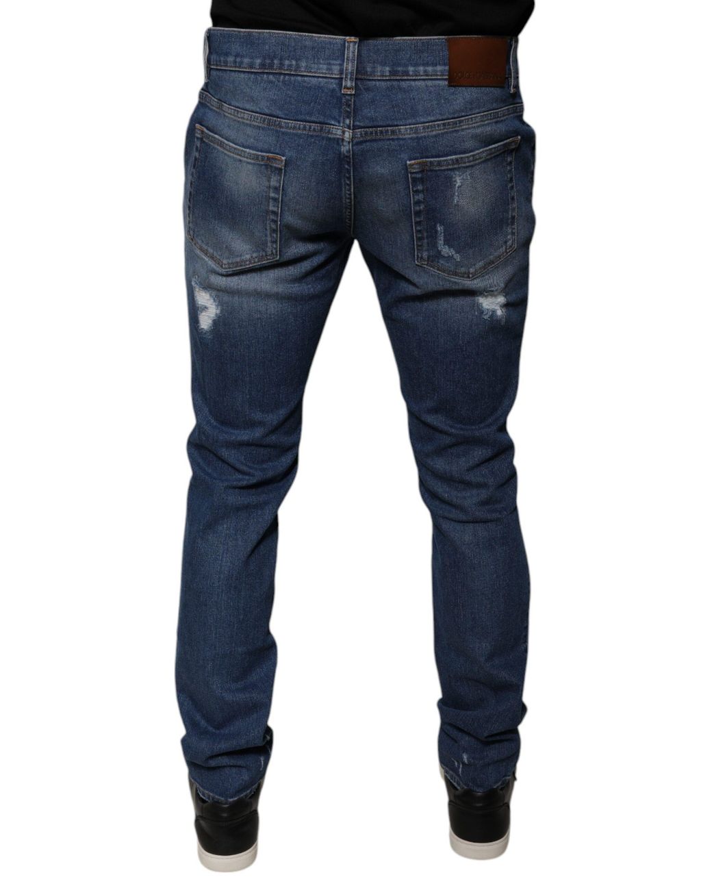 Dolce & Gabbana Blue Ripped Slim Jeans for men