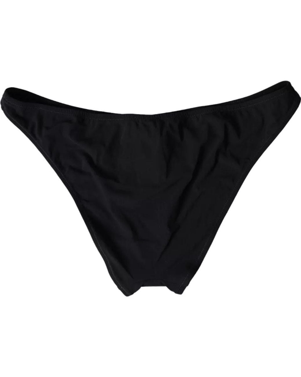 Dolce & Gabbana Black Nylon Swimwear Beachwear Bottom Bikini