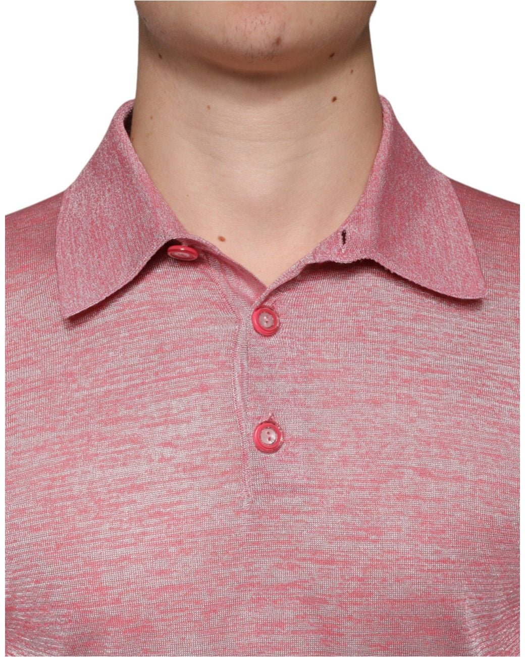 Dolce & Gabbana Pink Polyester Long Sleeve Polo T-Shirt for men