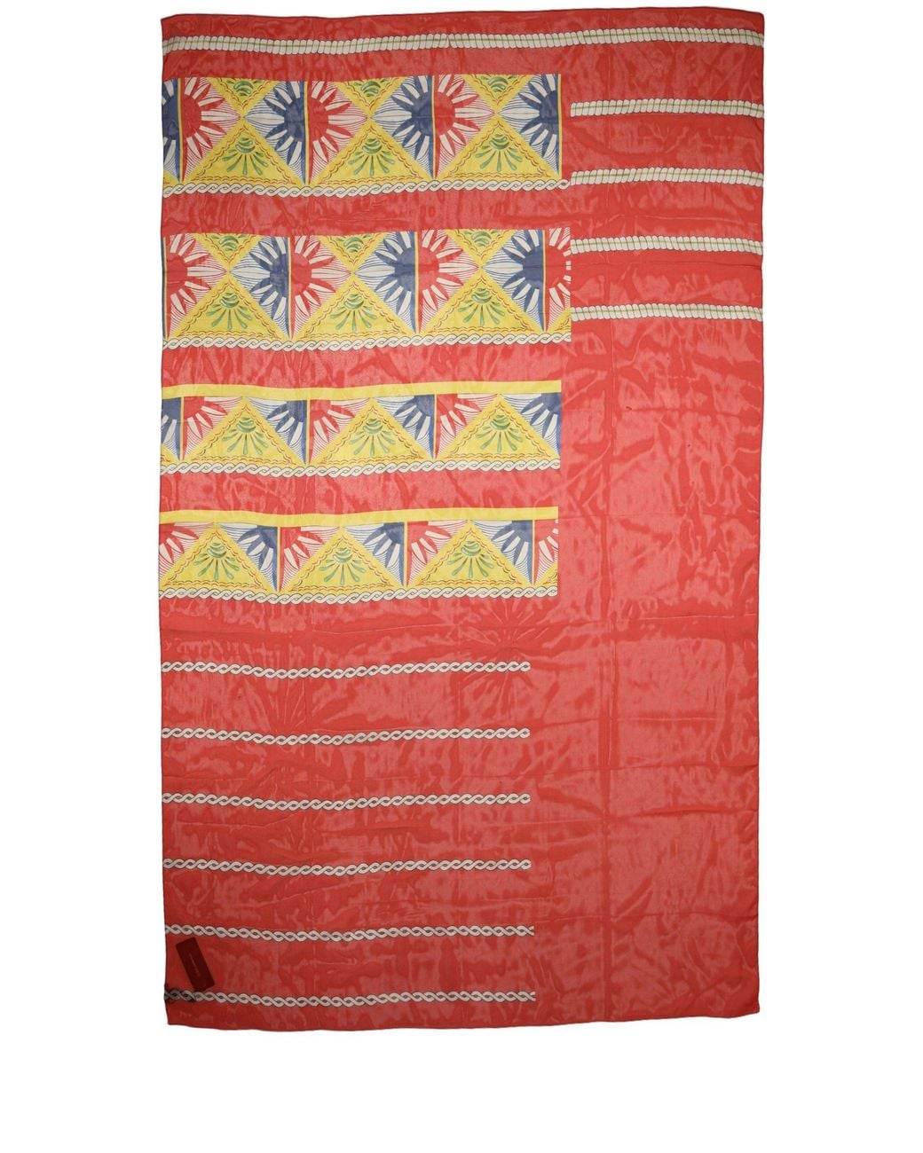 Dolce & Gabbana Red Silk Printed Shawl Stole Scarf