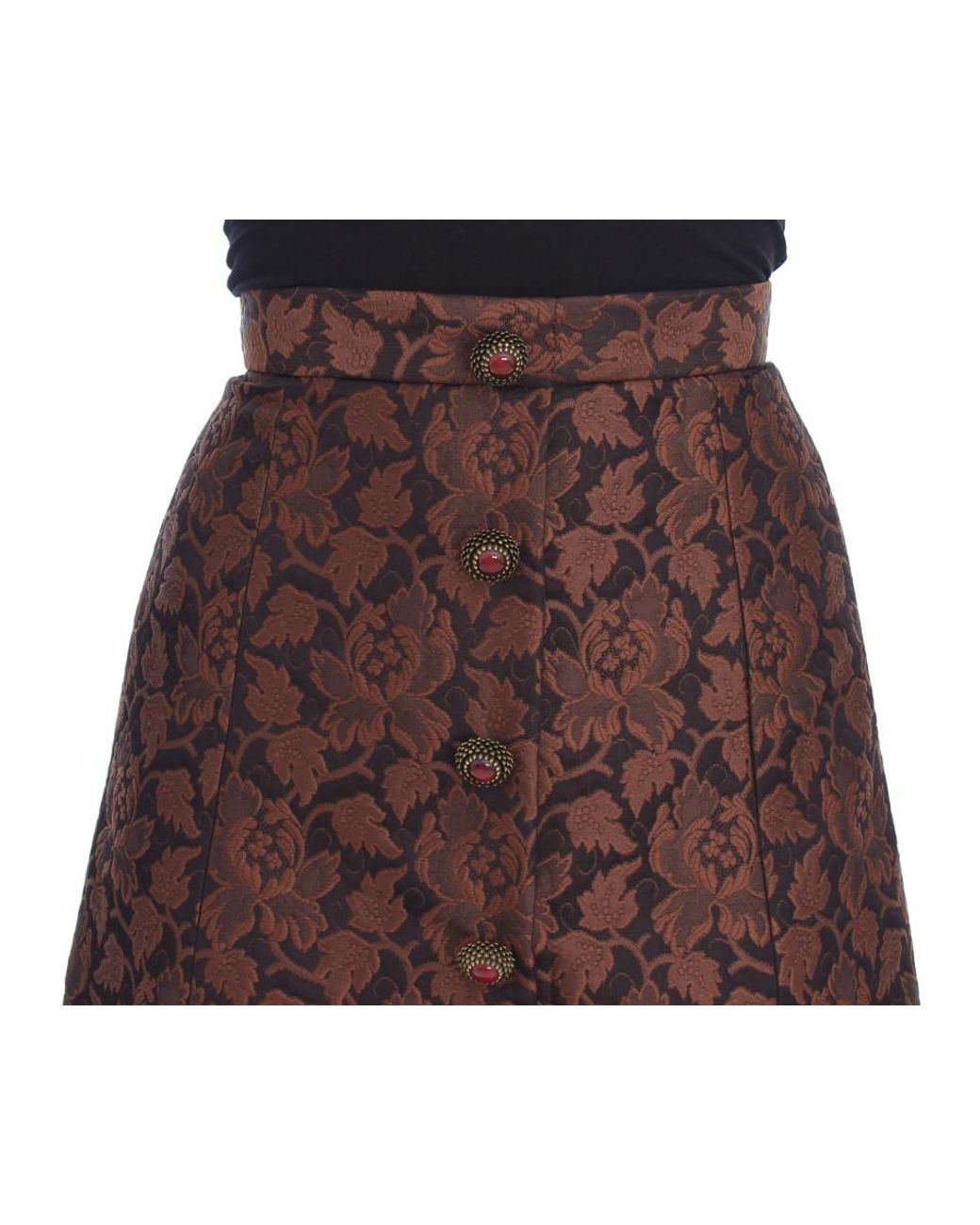 Dolce & Gabbana Black Floral Brocade Mini Bubble Skirt