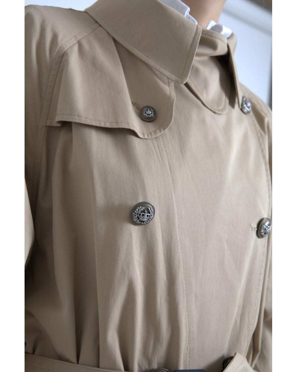 Dolce & Gabbana Natural Khaki Double Breasted Trench Coat Jacket
