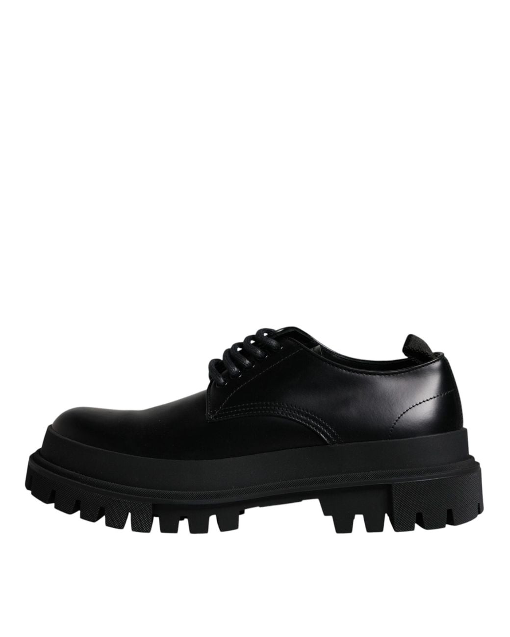 Dolce & Gabbana Black Leather Derby Shoes for men