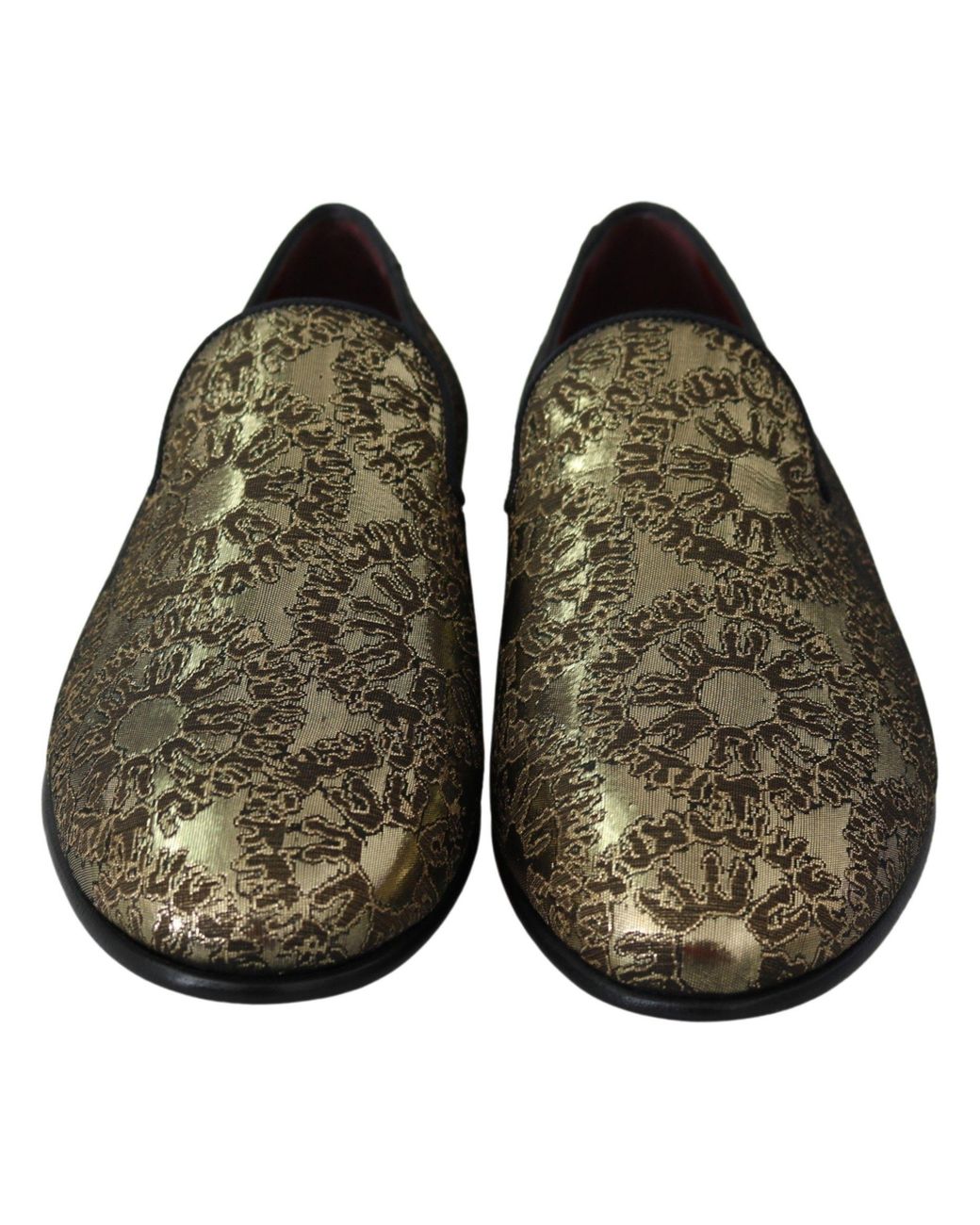 Dolce & Gabbana Metallic Jacquard Flats Loafers Shoes Acetate for men