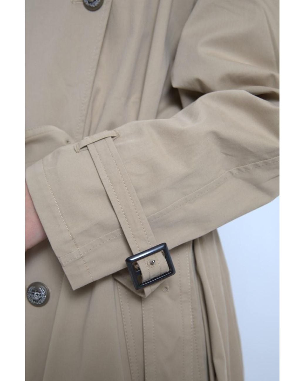Dolce & Gabbana Natural Khaki Double Breasted Trench Coat Jacket
