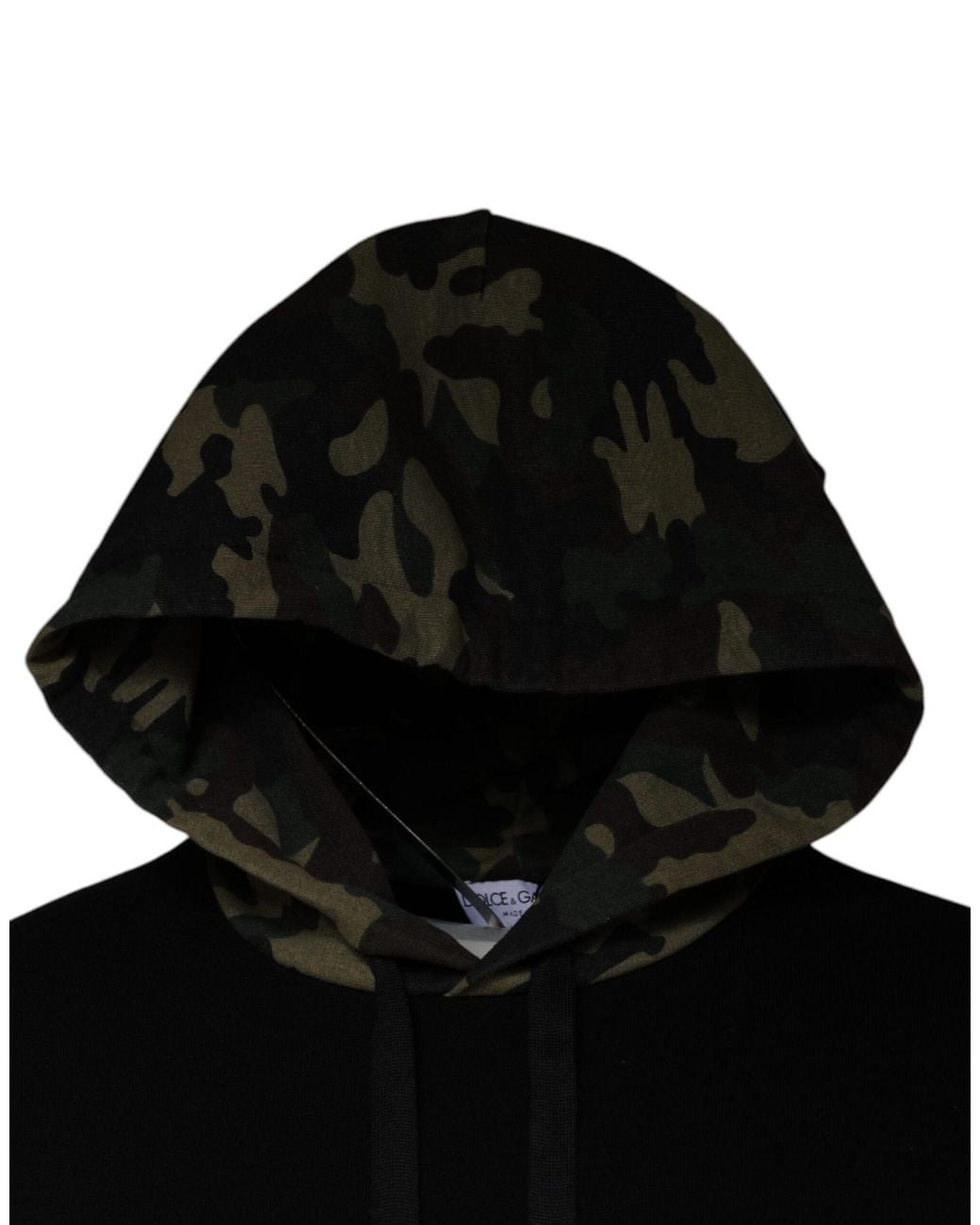 Dolce & Gabbana Black Camouflage Hooded Sweatshirt Sweater for men