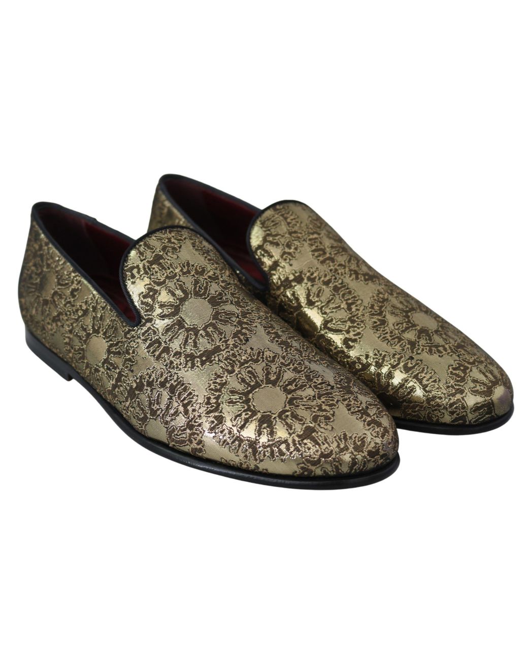 Dolce & Gabbana Metallic Jacquard Flats Loafers Shoes Acetate for men