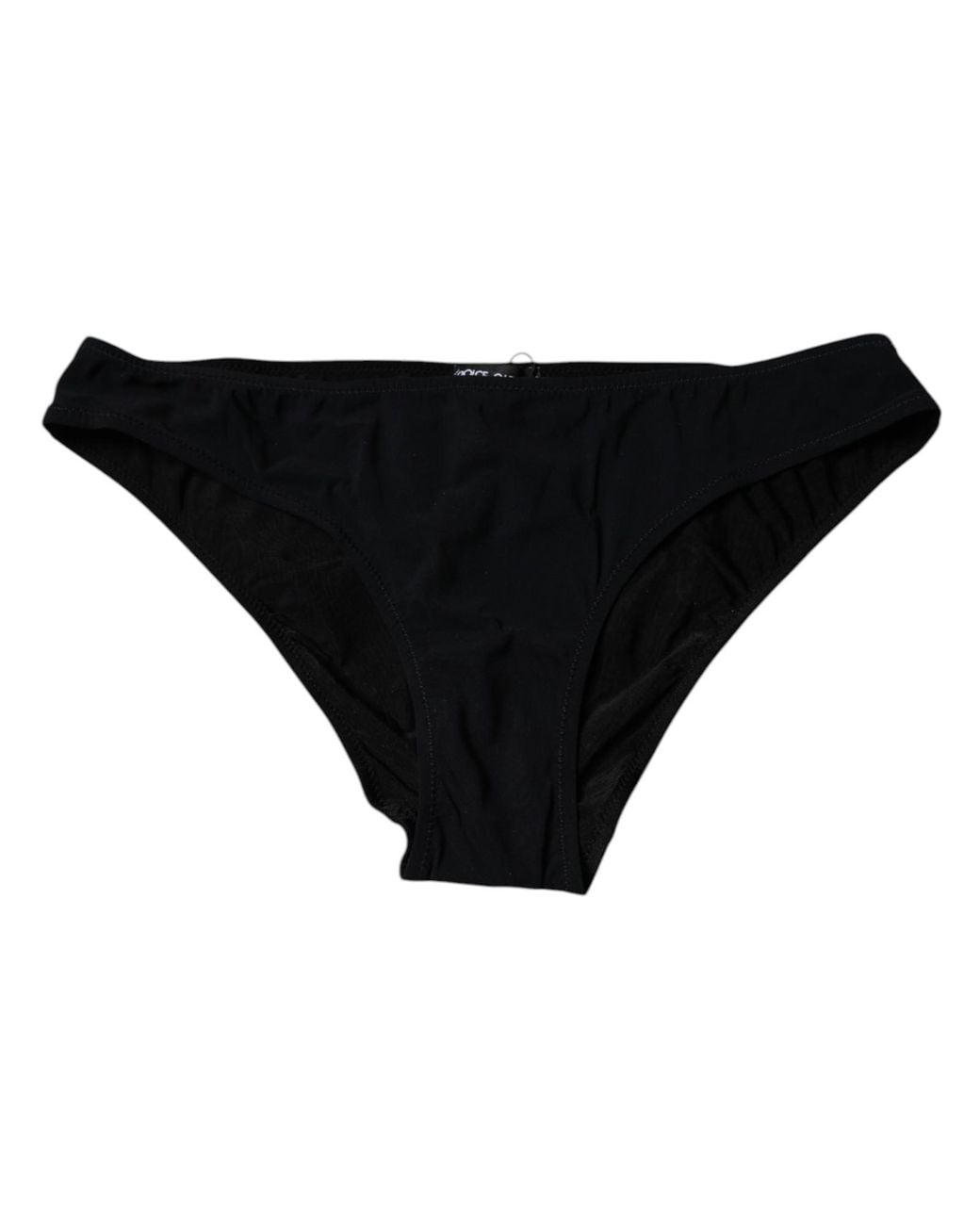 Dolce & Gabbana Black Nylon Stretch Mid Waist Panty Underwear