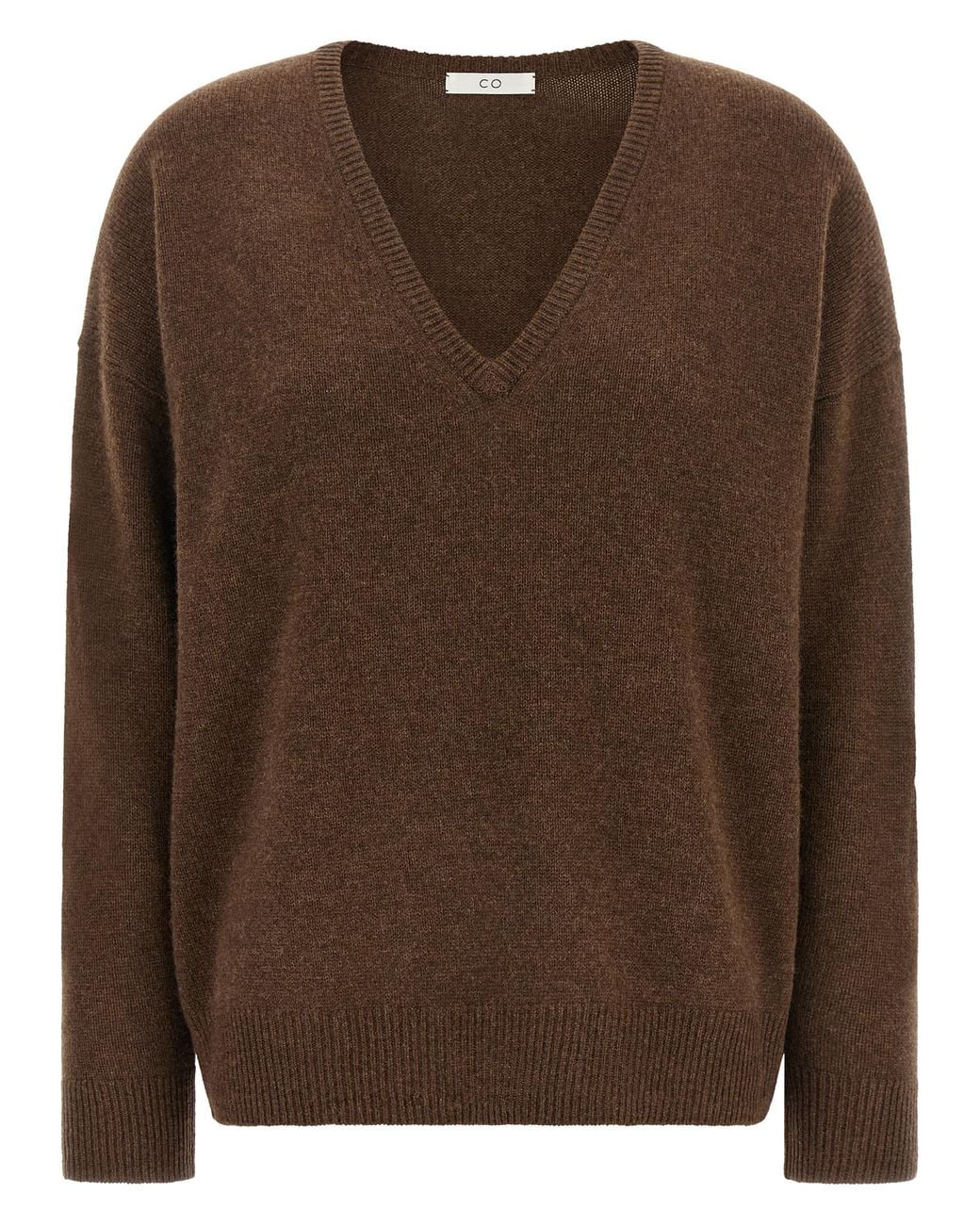 Co. Cashmere Cardigan in Brown | Lyst