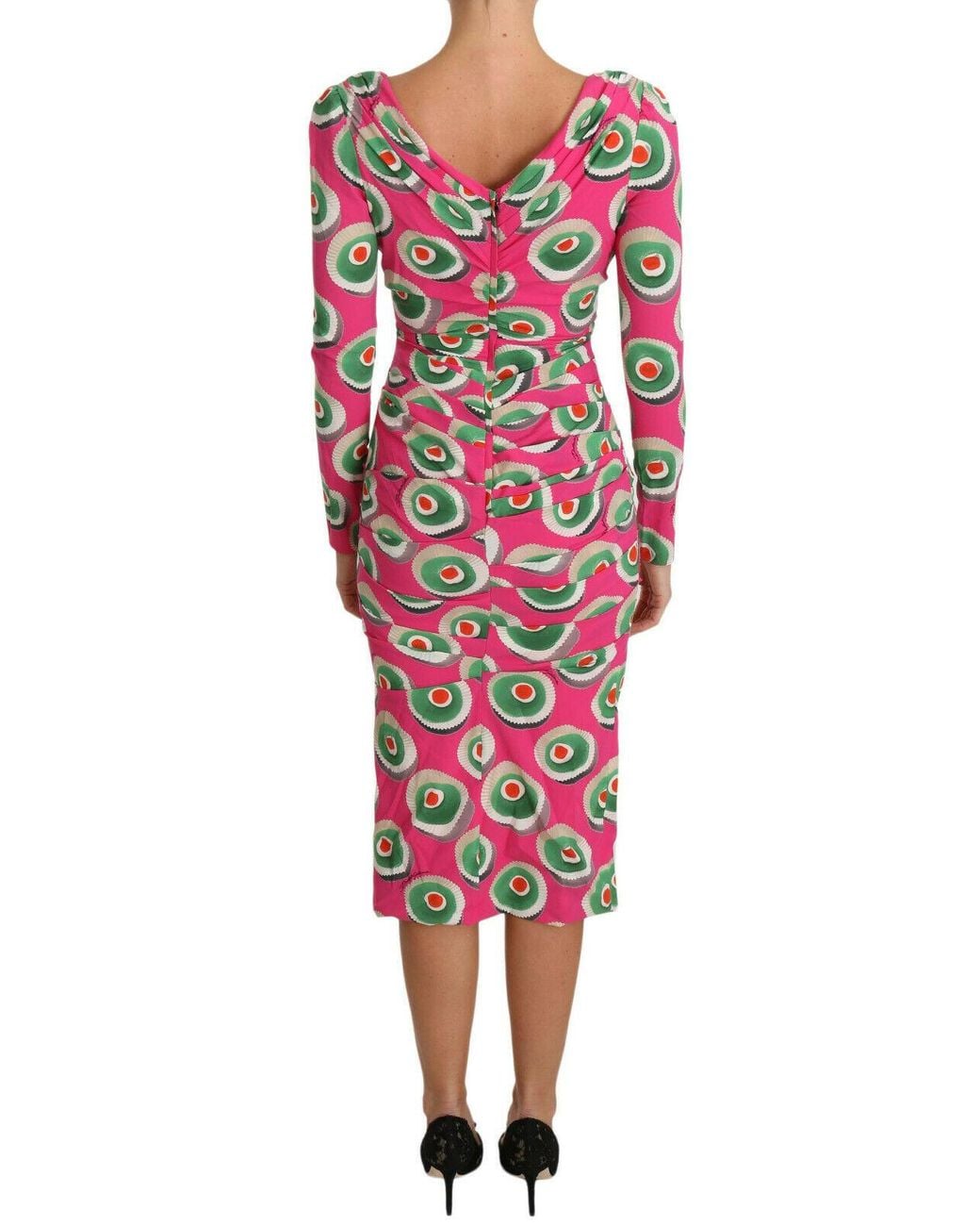 Dolce & Gabbana Silk Sheath Stretch Dress Pink Dr2016