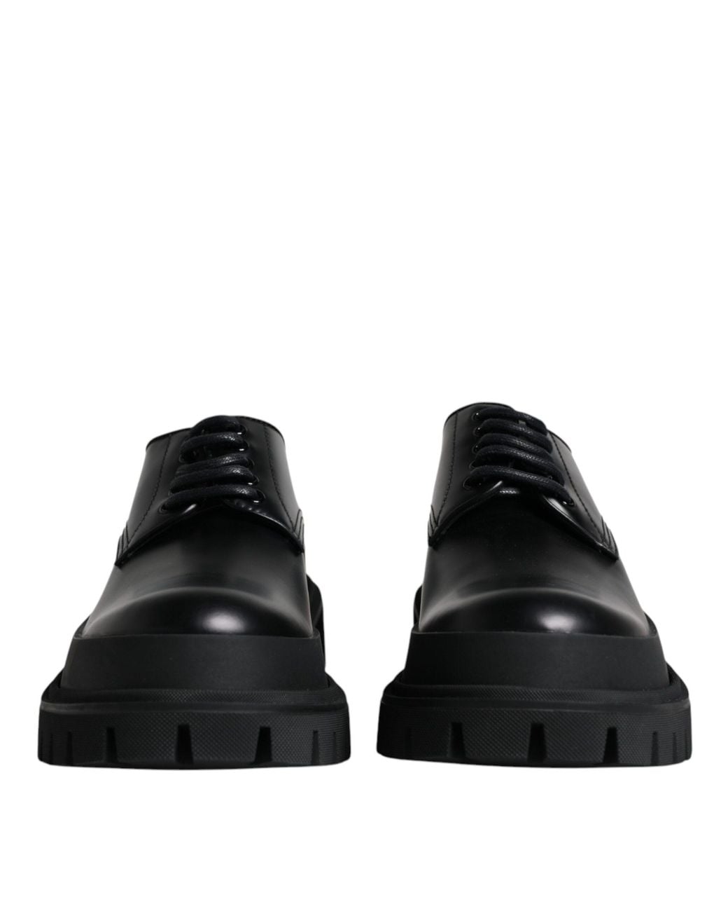 Dolce & Gabbana Black Leather Derby Shoes for men