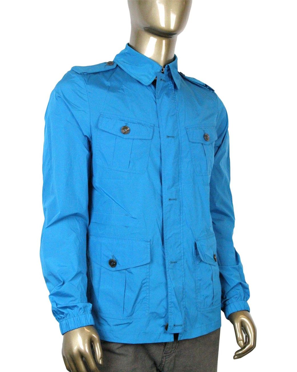 Gucci Blue Stretch Windbreak Polyamide Elastane Blouse Jacket (G 46 Us 36) for men