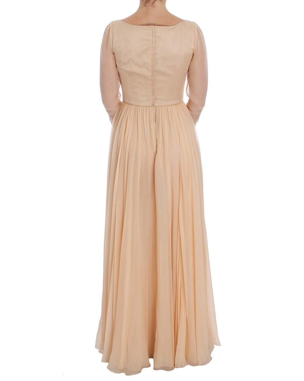 Dolce & Gabbana Natural Silk Ball Gown Full Length Dress